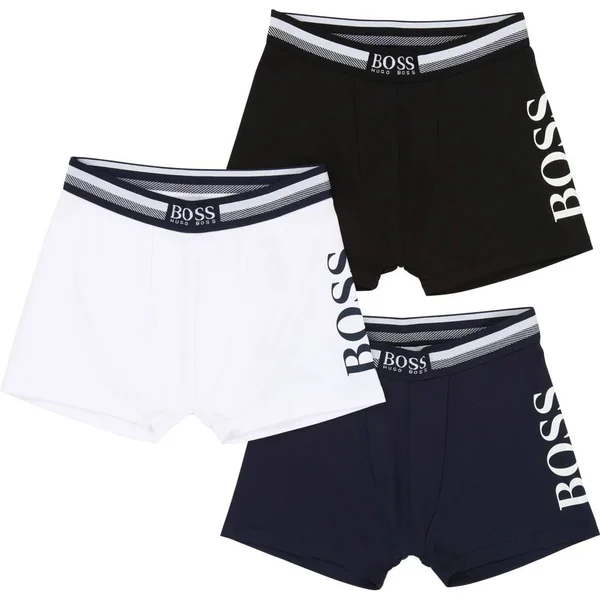 Boss 3 Pack Logo Boxers - Size 14 Yrs, Bleu Cargo 849