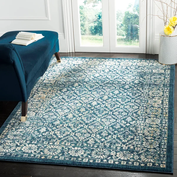 Safavieh Evoke EVK511A 2&0x22 x 12&0x22 Runner Navy, Gold Area Rug