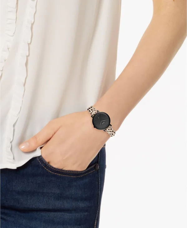 Fossil Women's Kinsey Three-Hand Faux Cheetah Hair Leather Watch