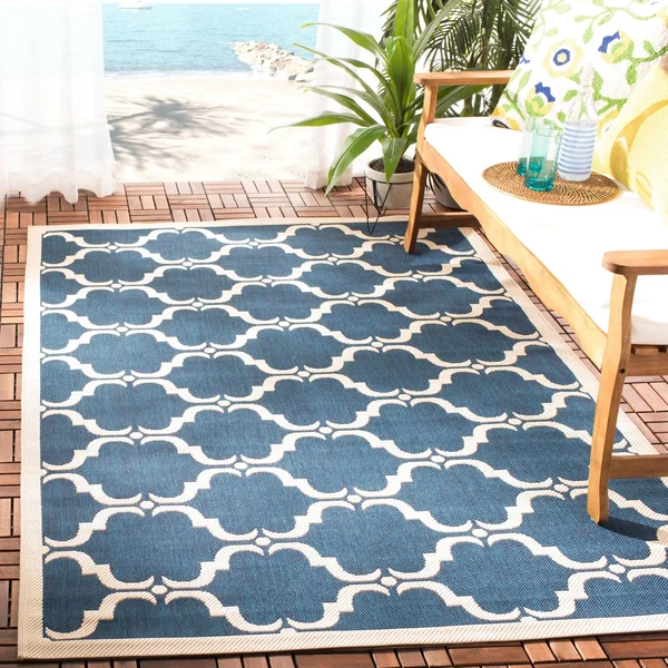 Safavieh Cy6009-232 Courtyard Beige - Brown Indoor, Outdoor Rug - 8& x 11&
