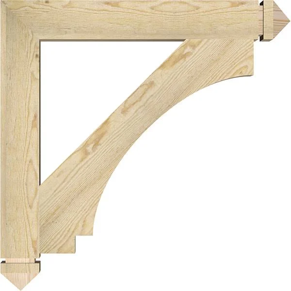 Ekena Millwork BKT04X30X30IMP03RDF 4x22W x 30x22D x 30x22H Imperial Arts & Crafts Rough Sawn BRACKET, Douglas Fir