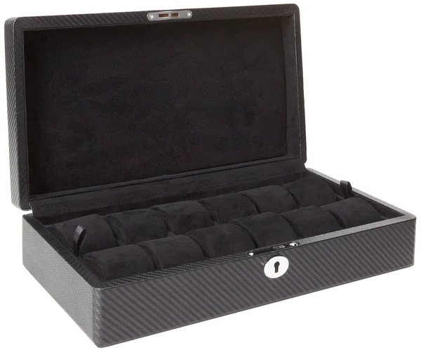 Diplomat Twelve Watch Case Black Carbon Fiber Pattern - 14 x 8 x 4 Inches