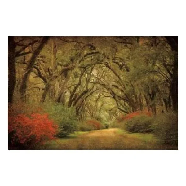 Posterazzi Road Lined with Oaks and Flowers Poster Print by William Guion (24 x 36)