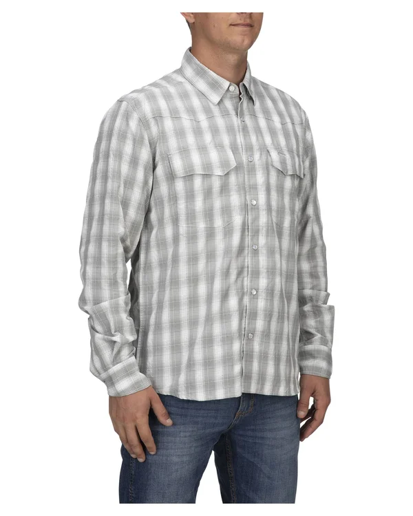 Simms Big Sky LS Shirt Smoked Salmon Plaid, S