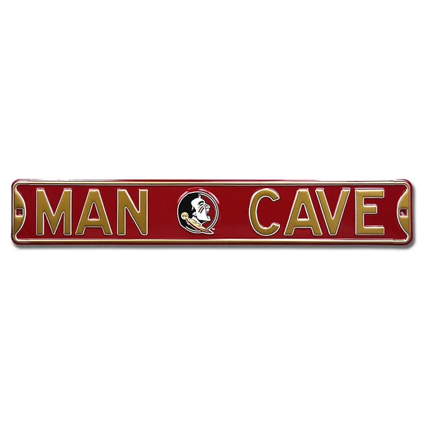 Florida State University Man Cave Metal Street Sign Maroon, 6" x 36"