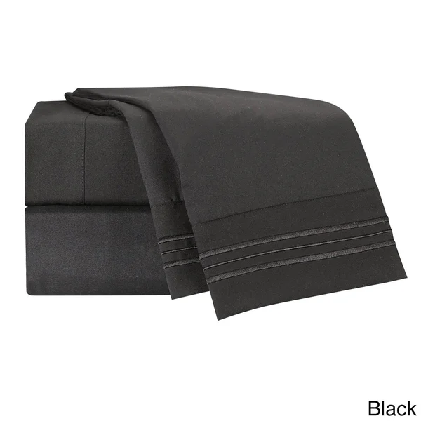 Clara Clark Premier 1800 Series Deep Pocket Bed Sheet Set, Size: Twin-XL, Purple