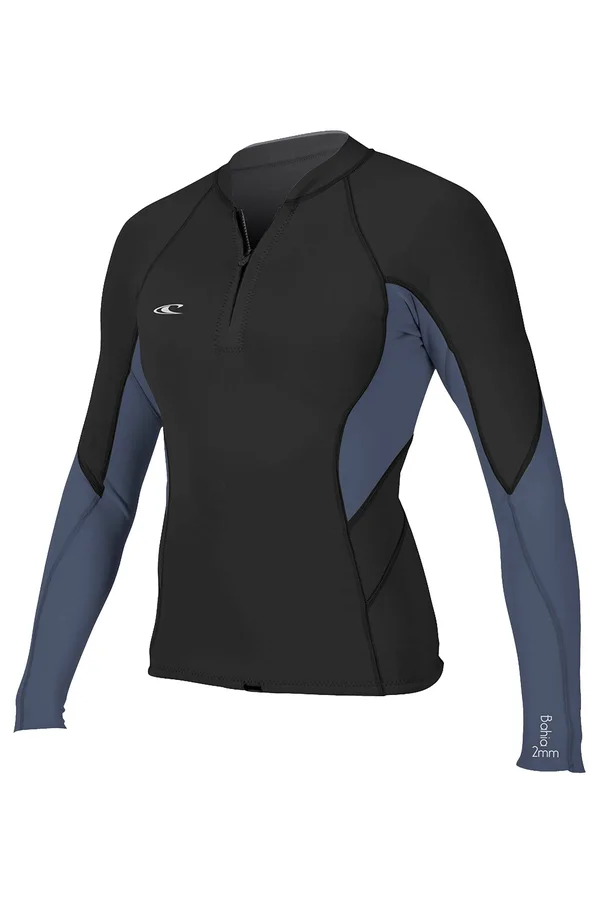 O&Neill Bahia Front-Zip 1mm Jacket - Women's Black/Mist/Black - 4