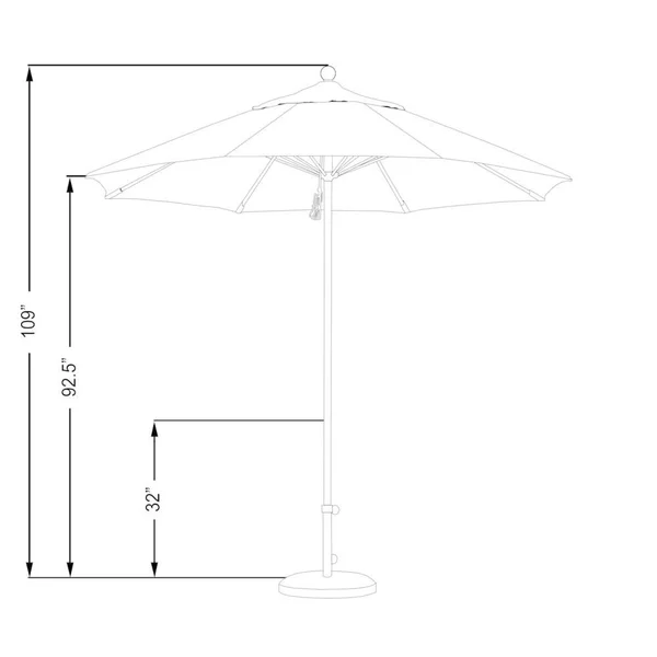 California Umbrella Oceanside 9& Black Market Umbrella in Granite
