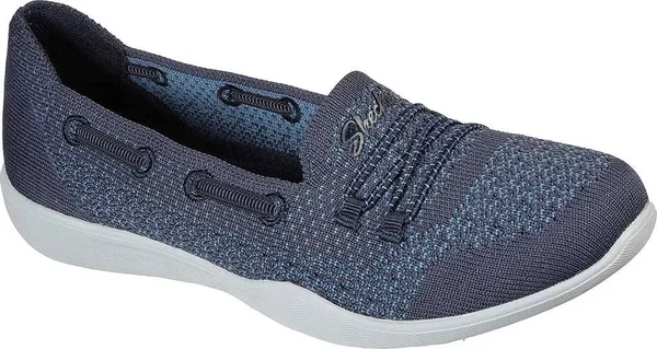 Skechers Women's Newbury St Easily Adored Vegan Slip on Sneaker - Navy