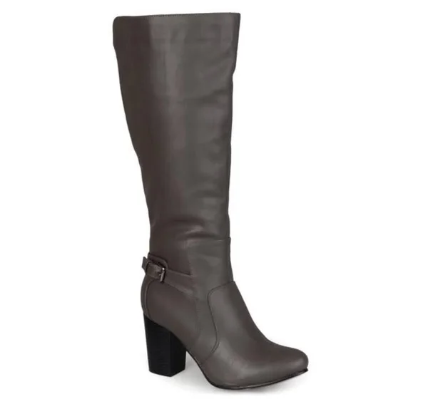 Journee Collection Women's Carver Wide Calf Boot - Grey