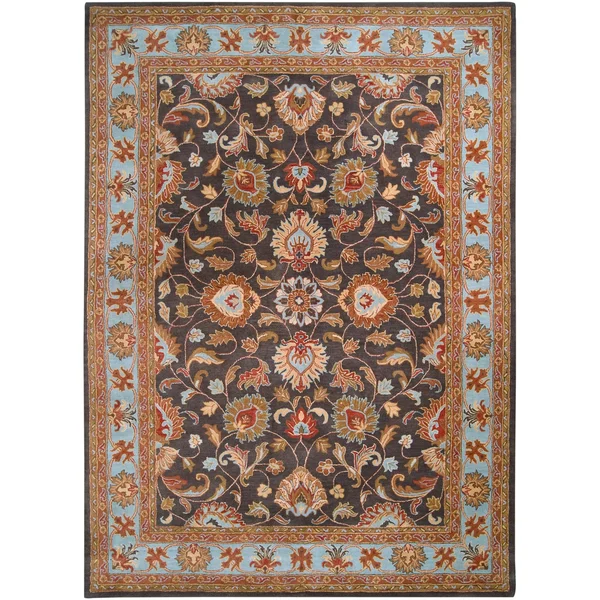 Hand-Tufted Nia Traditional Wool Area Rug (6& x 9&) Blue Yellow