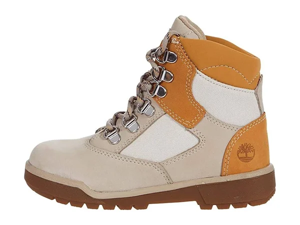 Timberland Kids 6 Leather/Fabric Field Boot Boys Shoes 9481425 - 13 Little Kid M - Beige