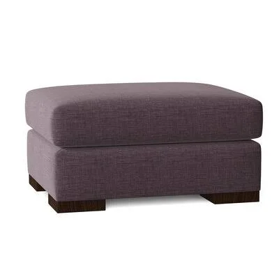 Branam 32x22 Rectangle Standard Ottoman Winston Porter Body Fabric: Klein Dolphin, Leg Color: Walnut