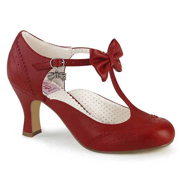 FLAPPER-11, 3x22 Kitten Heel Shoes Mint Faux Leather, Size 7