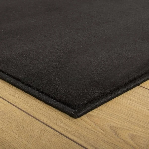runrug USA Plain Black Hallway Carpet Rug Runner Length: 7 foot - Width