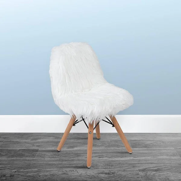 Flash Furniture Kids Shaggy Dog White Accent Chair