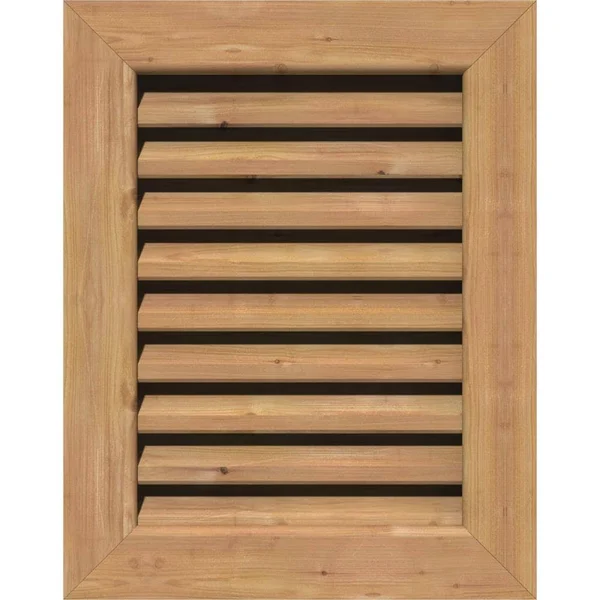 Ekena Millwork GVWVE24X3001SFUWR 24x22W x 30x22H Vertical Gable Vent (29x22W x 35x22H Frame Size): Unfinished - Functional, Smoot