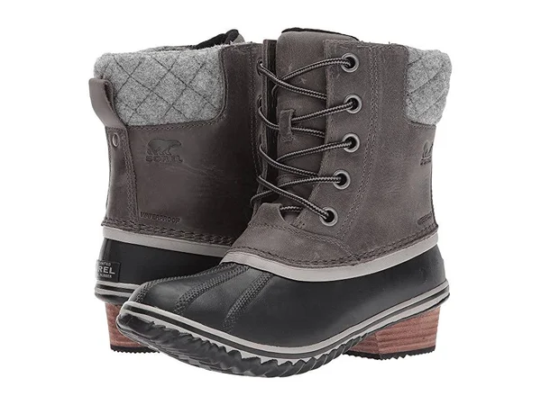 Sorel Women's Slimpack II Lace Boot - 5 - Quarry, Black