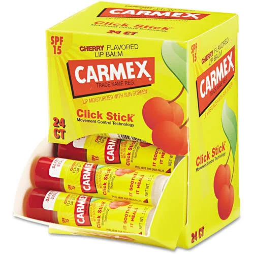 Carmex Moisturizing Lip Balm, Cherry - 15 oz tubes, 24 pack