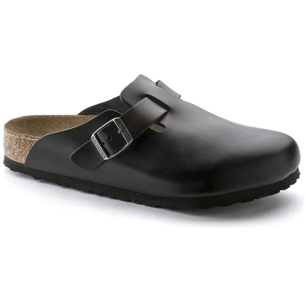Birkenstock Boston Soft Footbed Clog - 38 - Black Amalfi Leather