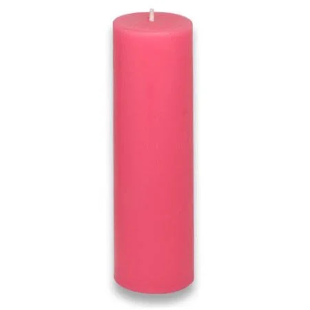 Smokeless Paraffin Unscented Pillar Candle Color: Hot Pink - Size: 6x22 H x 2x22 Diameter, Pack Size: 1 Candle