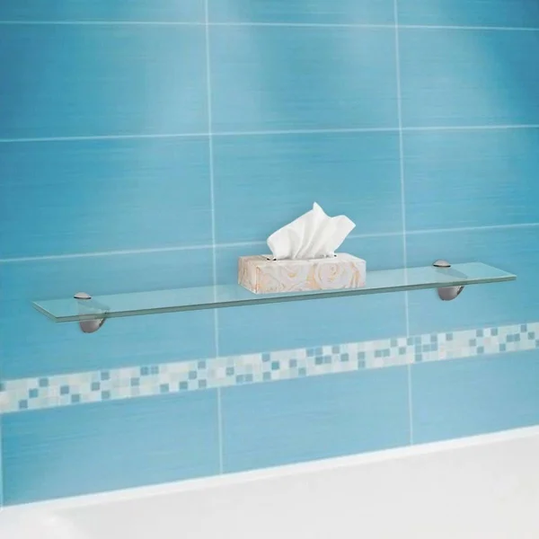 Rectangle Floating Glass Shelf Kit 10x22 x 24x22 Clear Tempered Glass