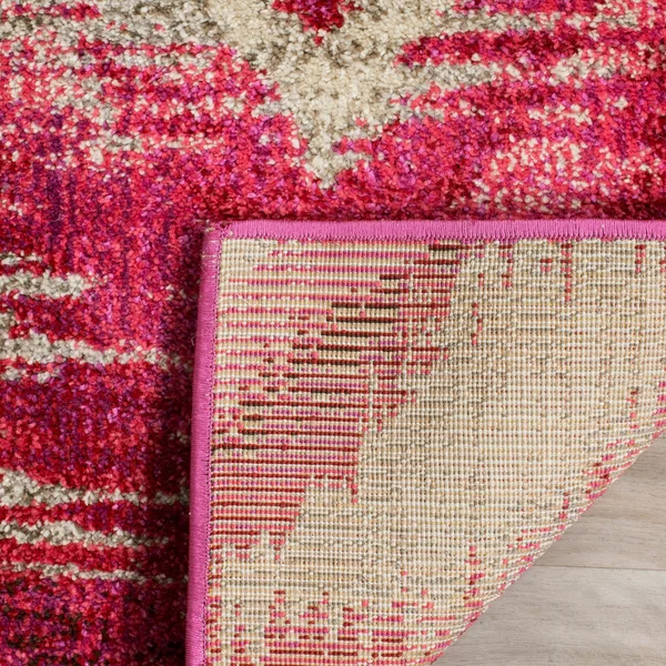 Safavieh Monaco MNC242D Fuchsia - Cream Rug 6&7x22 x 6&7x22 Round
