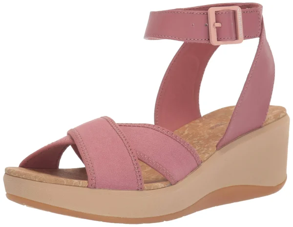 Cloudsteppers by Clarks Womens Step Calicoast Casual Wedge Sandals Pink