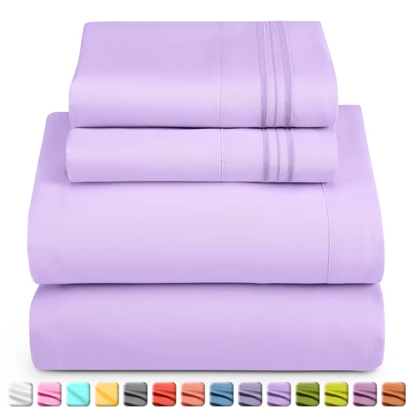 Nestl Bedding Extra-Soft Microfiber Bed Sheet Set - California King - Lavender