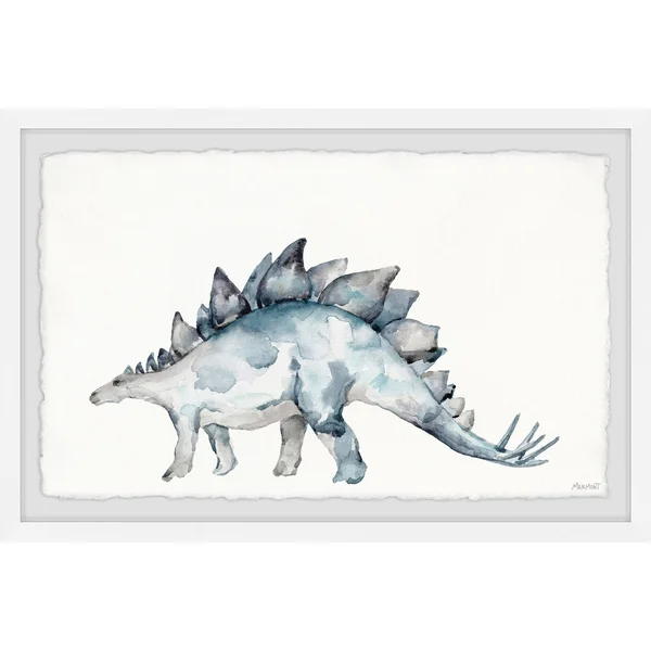 Marmont Hill Spiked Dinosaur Framed Wall Art, Size: 30 inch x 45 inch