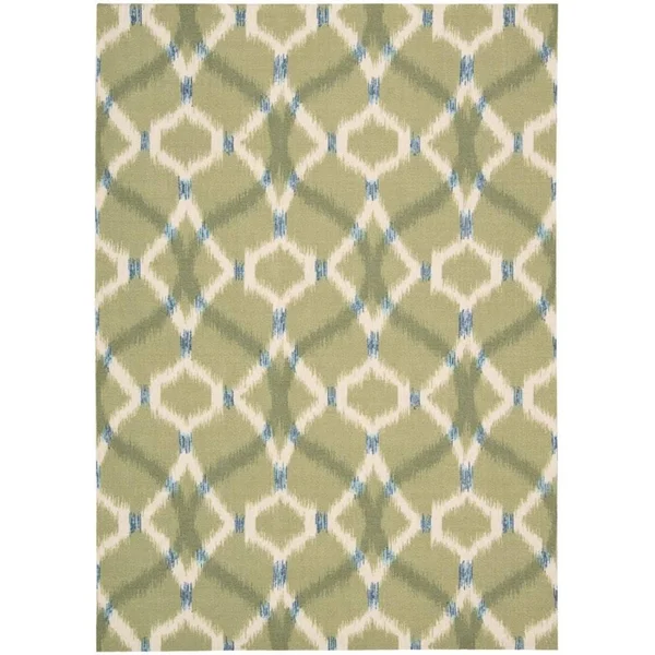 Naples Trellis Ikat Aegean Indoor/ Outdoor Area Rug by Havenside Home (8&6x22 Square - Blue)
