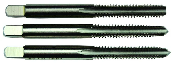 Morse Cutting Tools 38217 Metric Straight Flute Hand Tap Set - High-Speed Steel, Bright Finish, D5 Pitch Diameter Limit, 4 Flutes