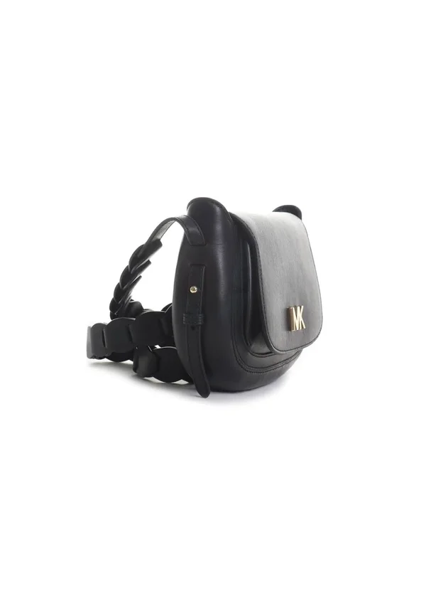 Michael Michael Kors, Jolene Small Leather Saddle Bag, Black, One Size