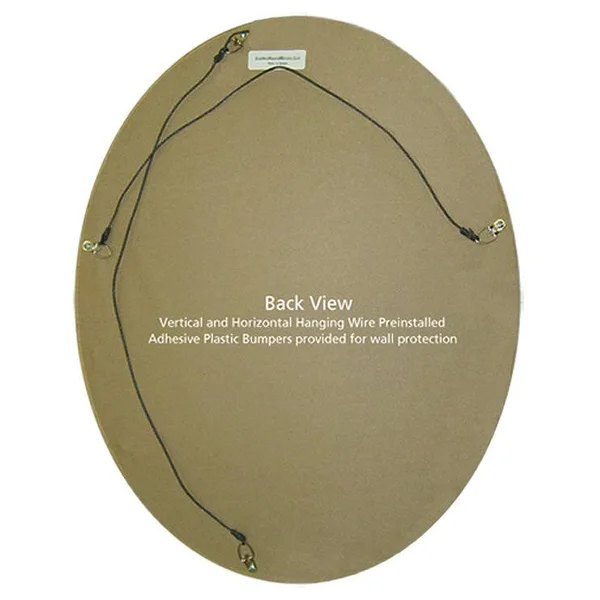Toronto Framed Oval Mirror in Linen White (21x25)