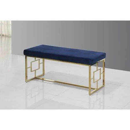 Mercer41 Cecily Metal Bench - Silver