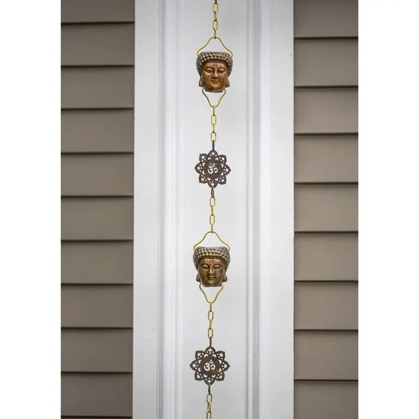 Good Directions Buddha 8.5 ft. Pure Verdigris Copper Rain Chain