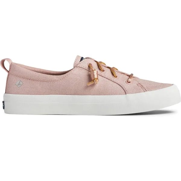 Women's Sperry Crest Vibe Textile Sparkle Sneaker Blush - Size 9.5M