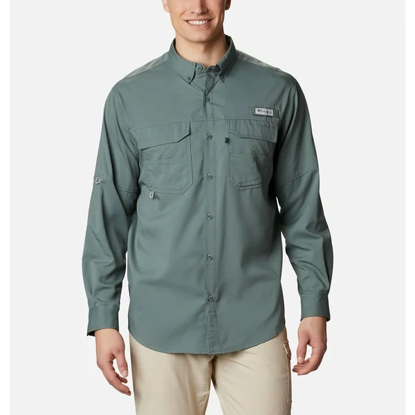 Columbia Men's PFG Blood and Guts III Long Sleeve Woven Shirt Pond