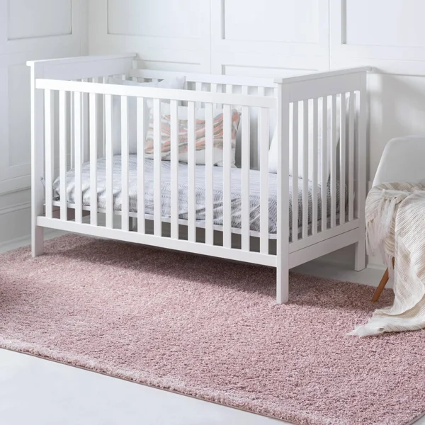 Soft Solid Shag Pink 8x10 Area Rug