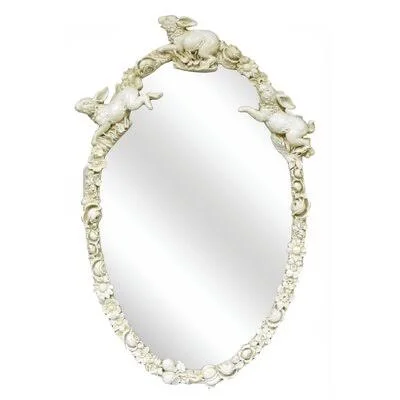 Tussey Running Bunny Accent Wall Mirror August Grove Finish: White