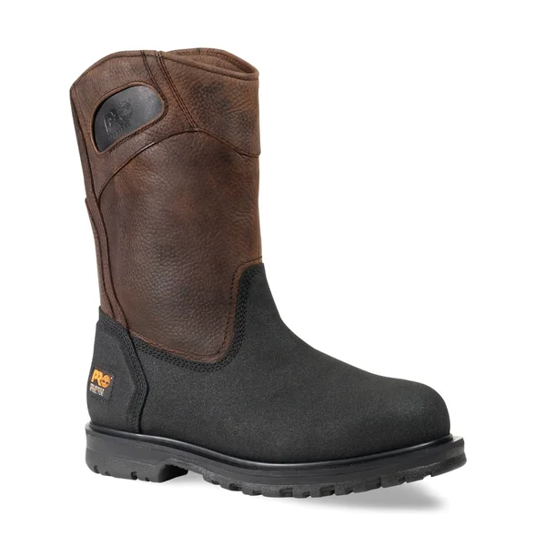 Timberland Pro Men's Powerwelt Steel Toe Wellington Work Boots Brown