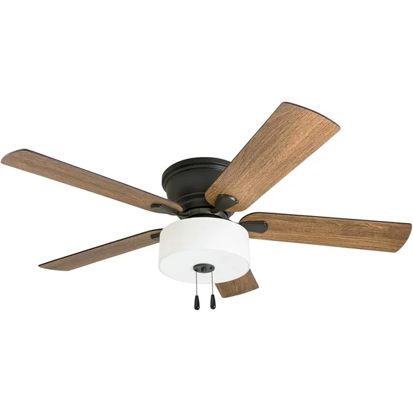 The Gray Barn Rousham 52-Inch Coastal Indoor LED Ceiling Fan with Pull Chains 5 Reversible Blades - 52 - Bronze - Hardwired 3087