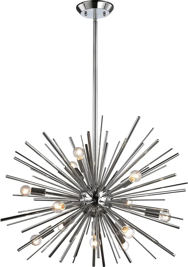 1140-024 Starburst 12 Light Pendant in Chrome