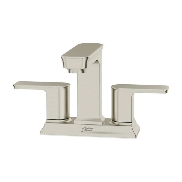 American Standard Forsey 4 in. Centerset 2-Handle Bathroom Faucet with Easy Install Push Drain in Brushed Nickel 7023201.295