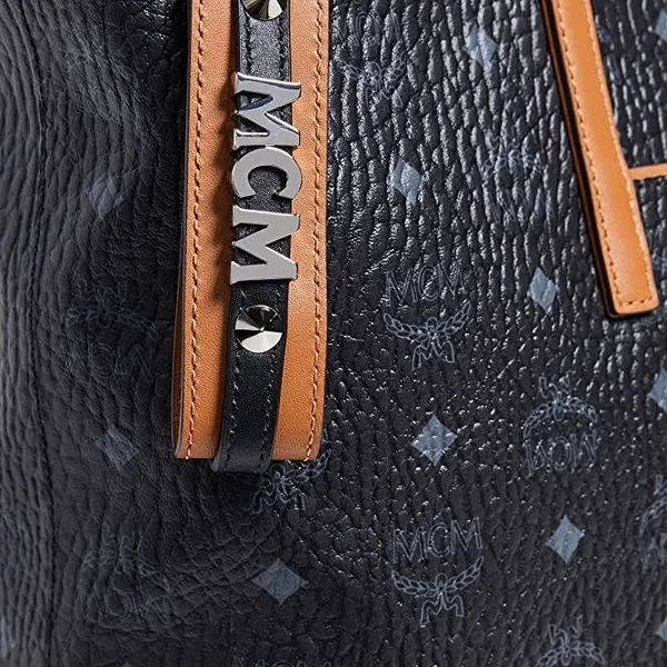 MCM Women's Anya Logo Print Leather Shopper Tote - Black