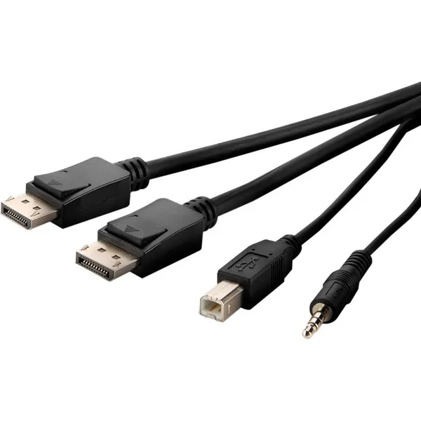 Belkin Dual Mini DisplayPort to DisplayPort + USB A-B + Audio Passive Combo KVM Cable