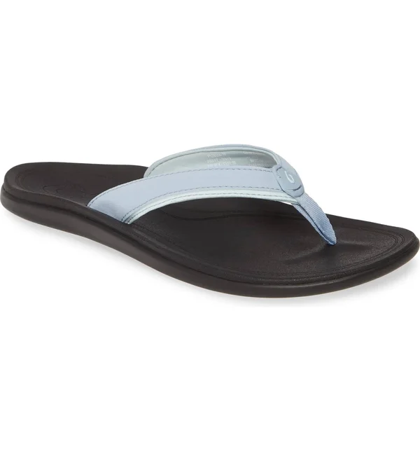 Olukai Punua Women's Beach Sandals Cloud Blue - Black - 5