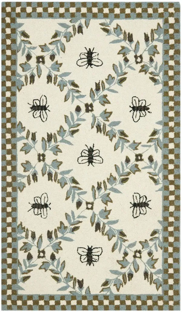 Safavieh Chelsea HK55G 3&9x22 x 5&9x22 Ivory, Blue Area Rug