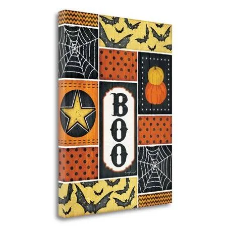 The Holiday Aisle Halloween - Boo' Graphic Art Print on Wrapped Canvas, Size: 23 inch x 18 inch, Orange
