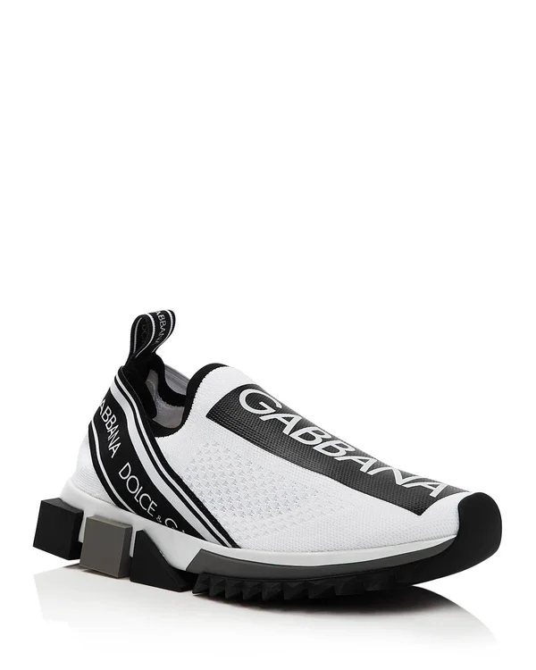Dolceu0026Gabbana Women's Sorrento Knit Sneakers - White - Size 7
